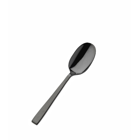 Bon Chef Roman, Soup/Dessert Spoon, Mirror Finish, 18/10, 6.25" - Black , set of 12 S3703B